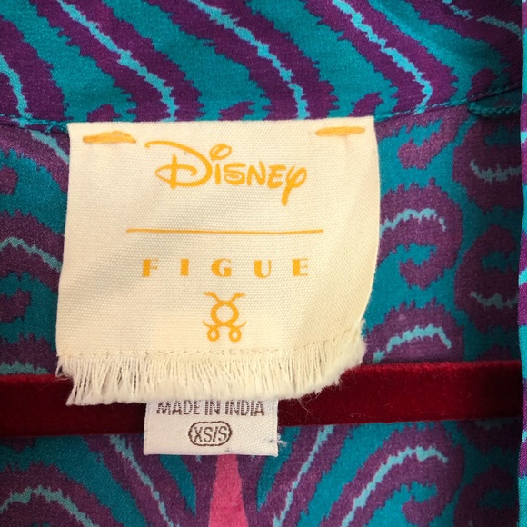 Disney Figue Jasmine Collection Peacock Blouse 100% Silk XS\S - Picture 3 of 6